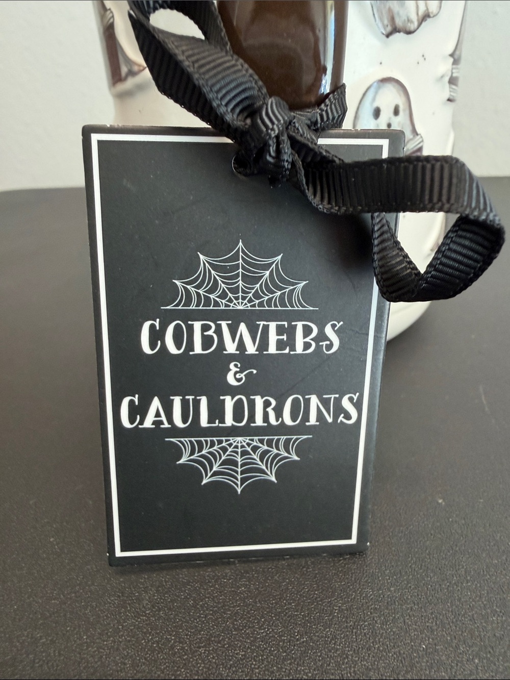 Cobwebs 8 Cauldrons | Ghost Book Lover Ceramic Mug 👻☕️🕸️ - Picture 2 of 9